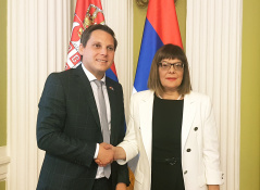 11 July 2019 National Assembly Speaker Maja Gojkovic with the head of the Austrian Parliament’s Friendship Group with Serbia Christian Kovacevic